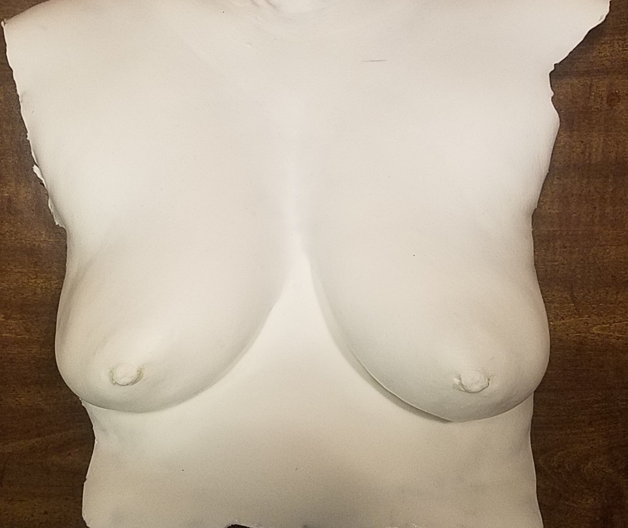 white plastic female chest 36 inch C-cup life cast