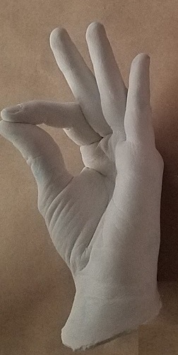 White Plaster casting of Hand