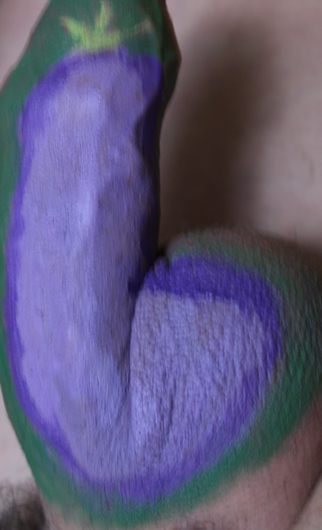 painting on penis of an eggplant